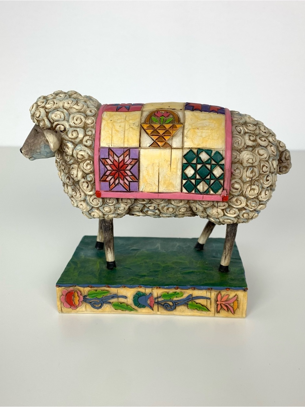 2003 Jim Shore Enesco Heartwood Creek 117141 Peace in the Valley Quilt Sheep Vtg